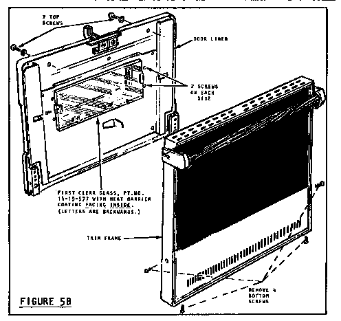 Self-cleaning Door Disassembly Diagram and Parts List for CMT2BGSD  Thermador Range