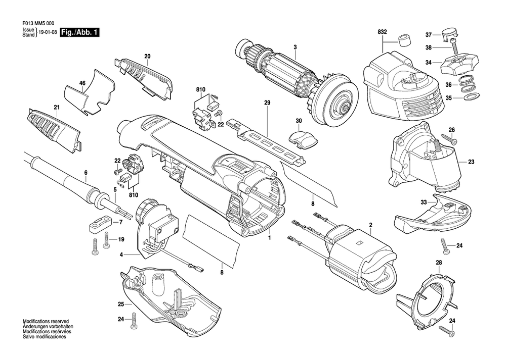 Diagram Diagram and Parts List for MM50 F 013 MM5 000 Bosch Multi-Tool