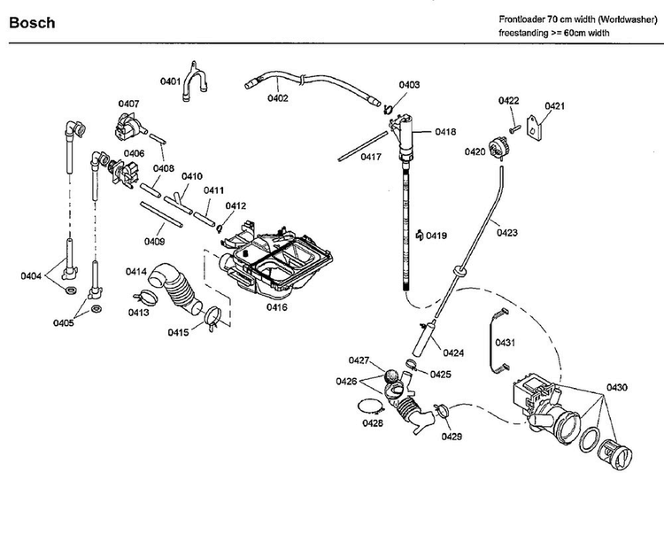 Pump Diagram and Parts List for WFMC3301UC 01 Bosch Washer