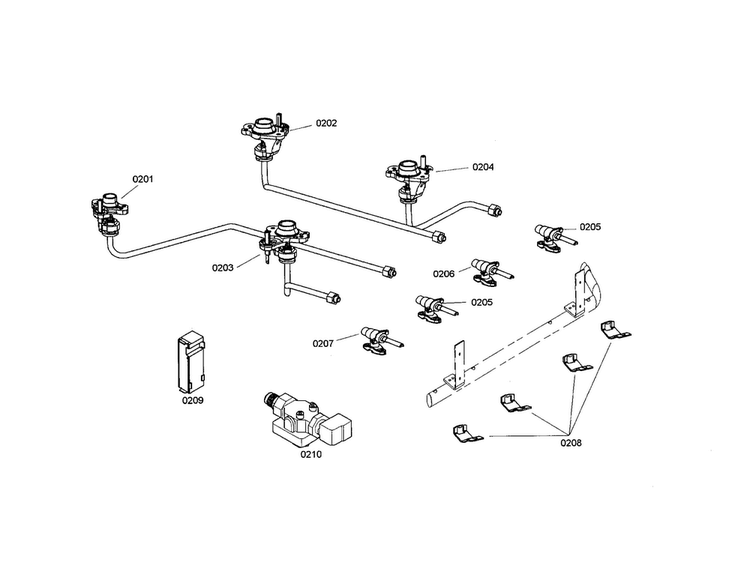 Jet Holders Diagram and Parts List for HDS7062U 01 Bosch Range