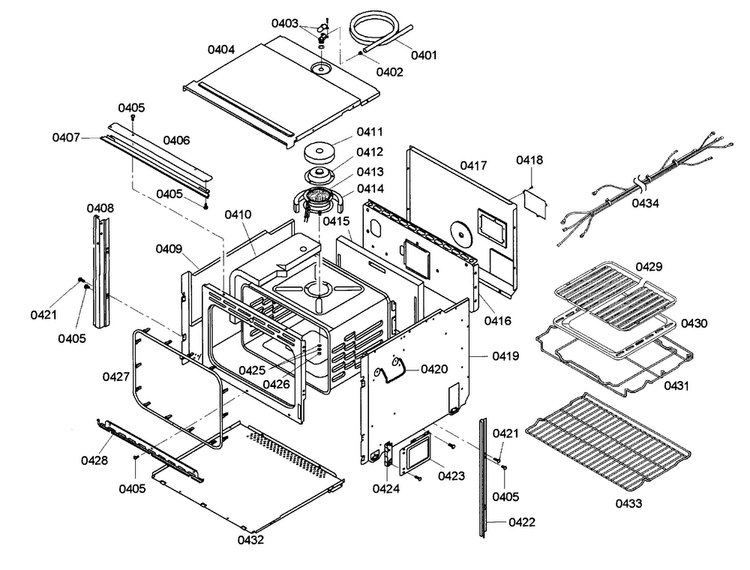 Frame Diagram and Parts List for HBN646AUC 01 Bosch Wall Oven