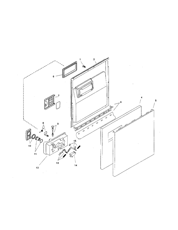 Door Assembly Diagram and Parts List for SHU3305UC 12 Bosch Dishwasher