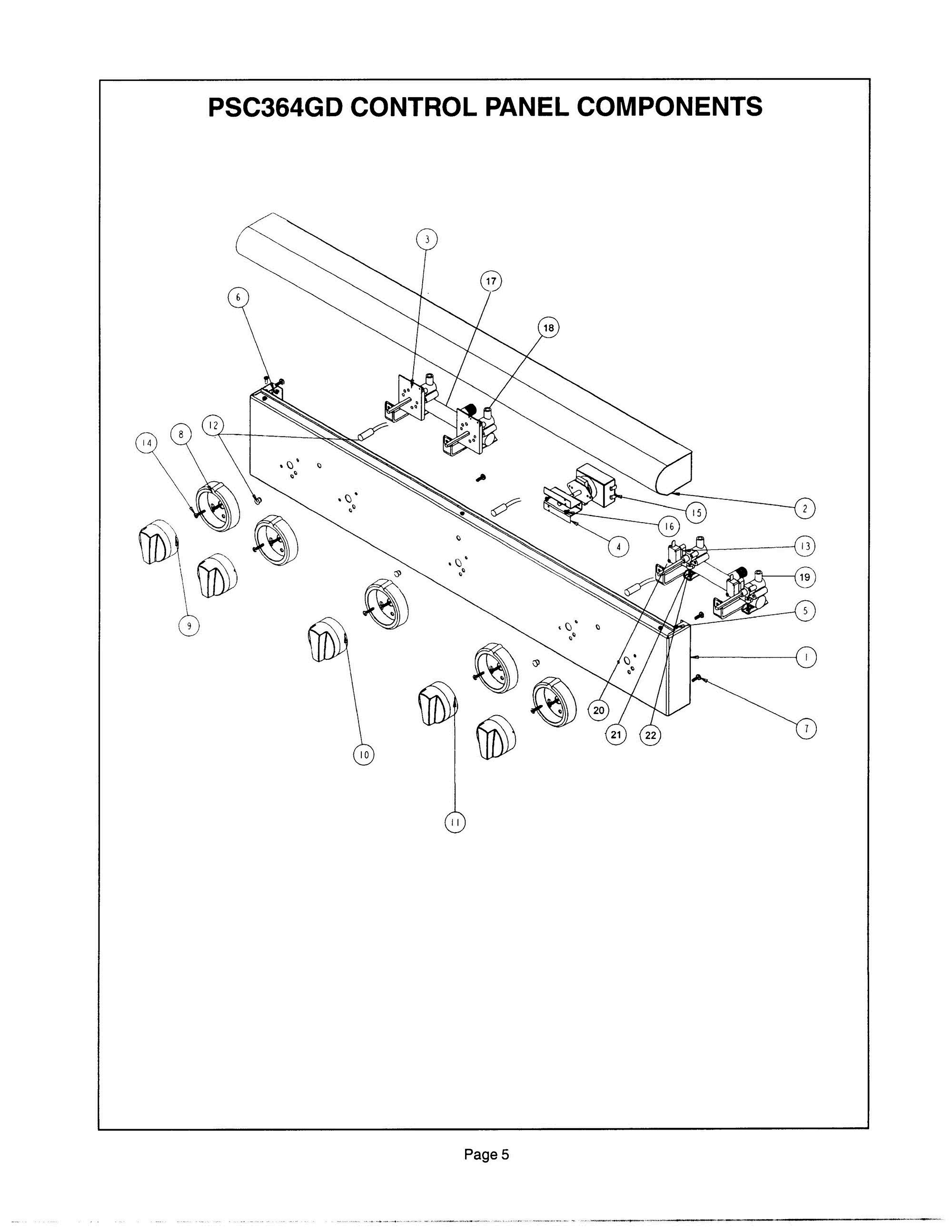 04 - PSC364GD CONTROL PANEL Diagram and Parts List for PSC366ZS  Bosch Cooktop
