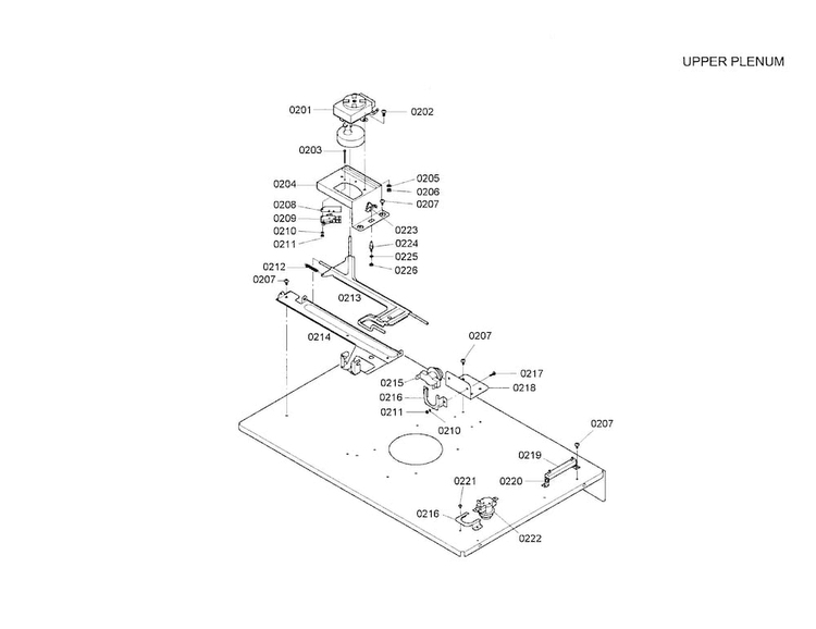 Upper Plenum Diagram and Parts List for HBL5055AUC 01 Bosch Wall Oven
