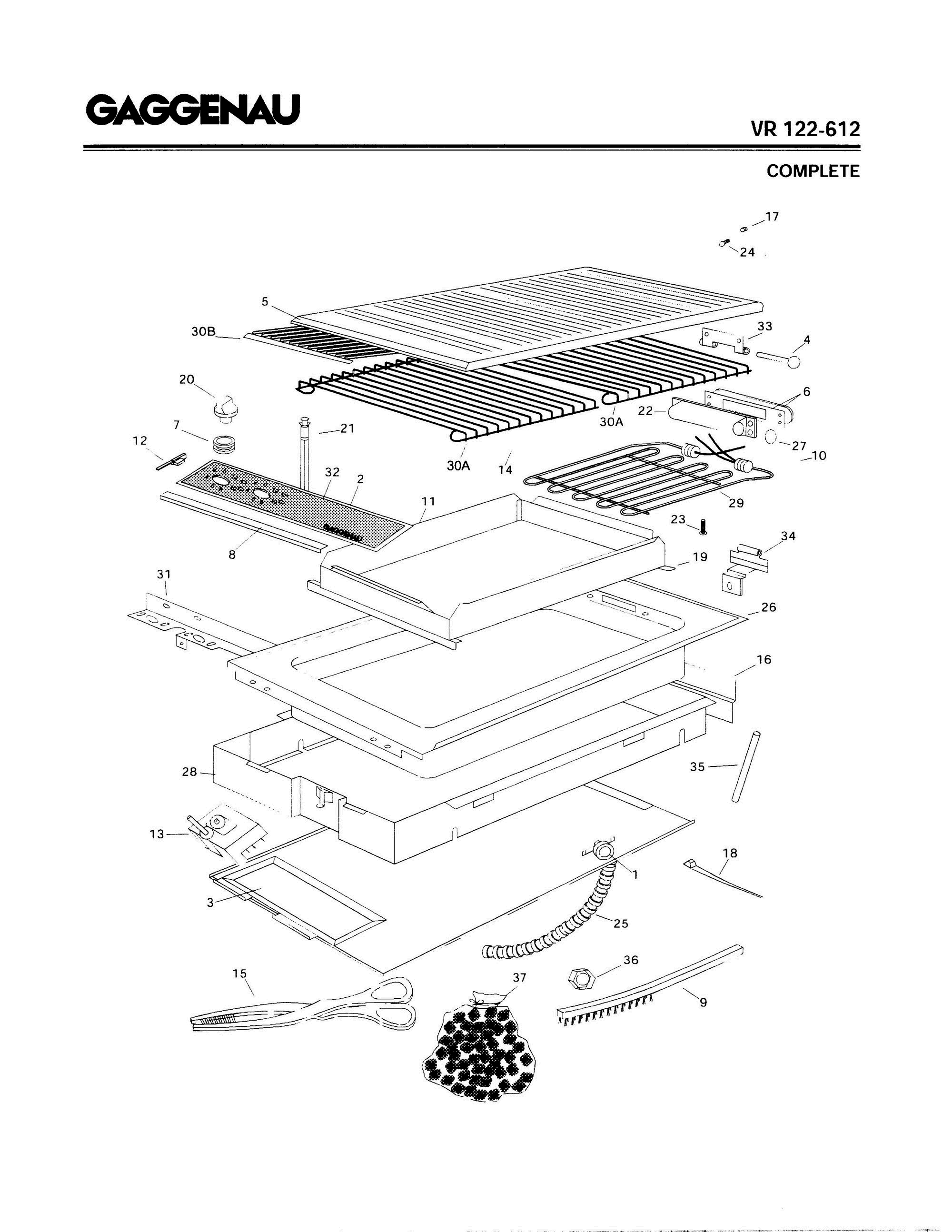 01 - COMPLETE Diagram and Parts List for VR122-612  Bosch Range
