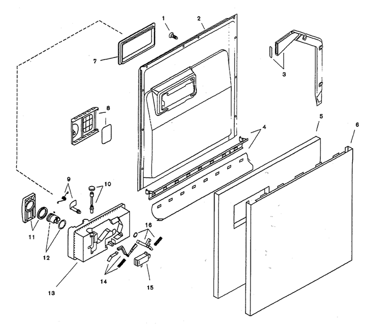 Door Assy Diagram and Parts List for SHU3336UC 11 Bosch Dishwasher