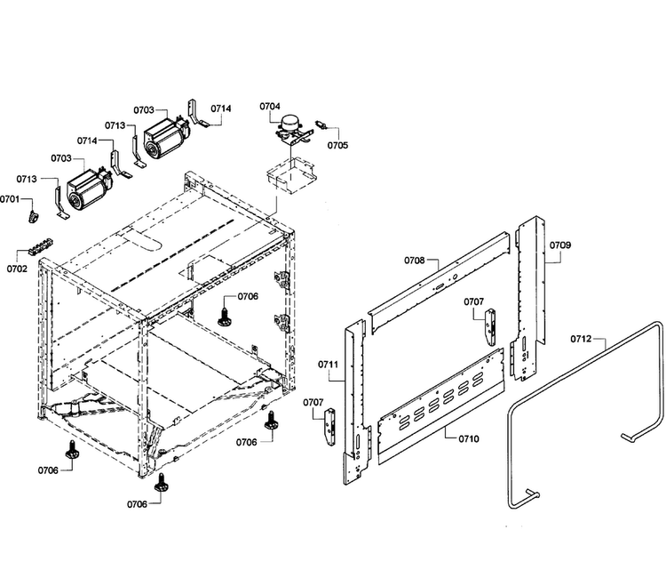 Cabinet Assy Diagram and Parts List for PRD366GHU 11 Thermador Range