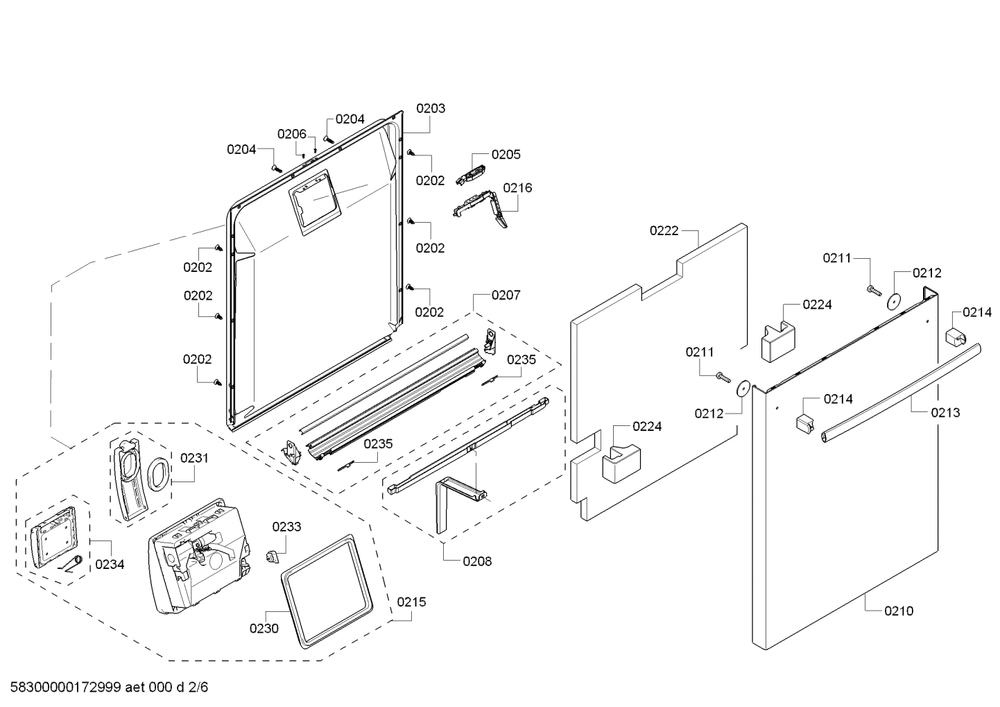 Diagram 2 Diagram and Parts List for SHX68TL5UC 02 Bosch Dishwasher