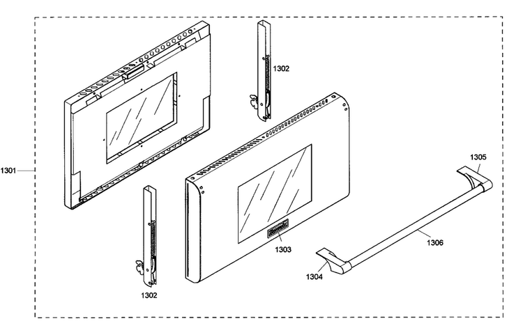 Large Door Diagram and Parts List for PRG486ELG03  Thermador Range