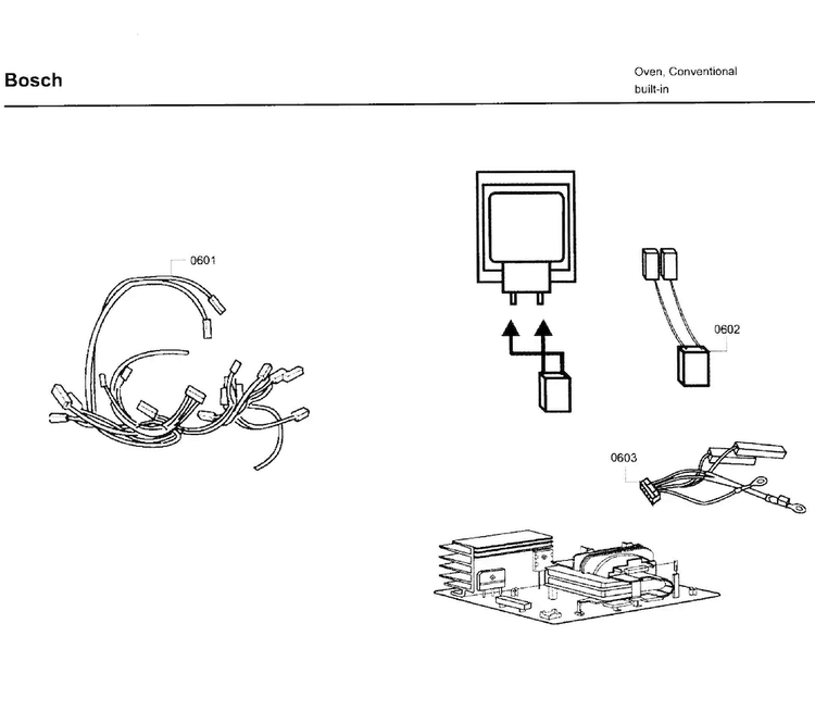 Electrical Parts Diagram and Parts List for HBL5750UC 09 Bosch Microwave