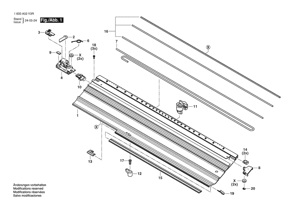 Section 1 Diagram and Parts List for FSN300X 1600A02V3R Bosch Miscellaneous