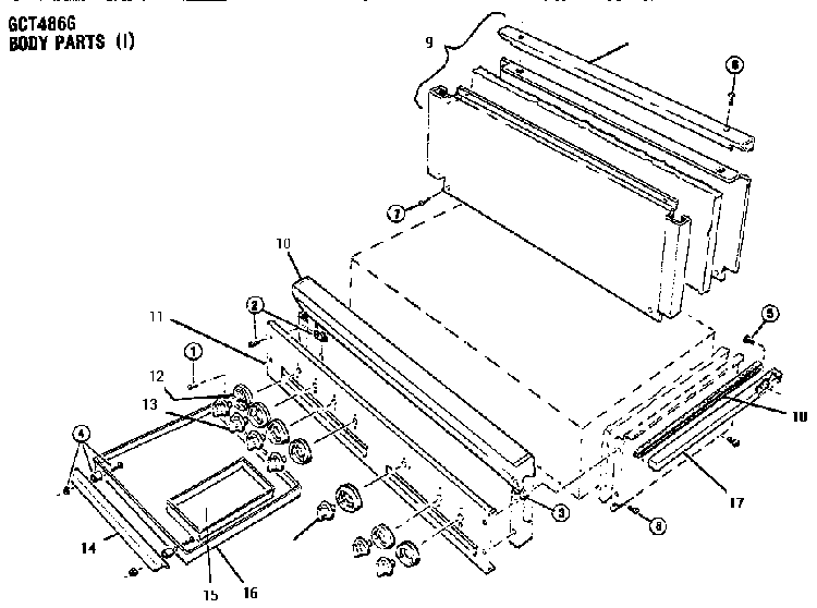 Section 1 Diagram and Parts List for GCT486G  Thermador Cooktop