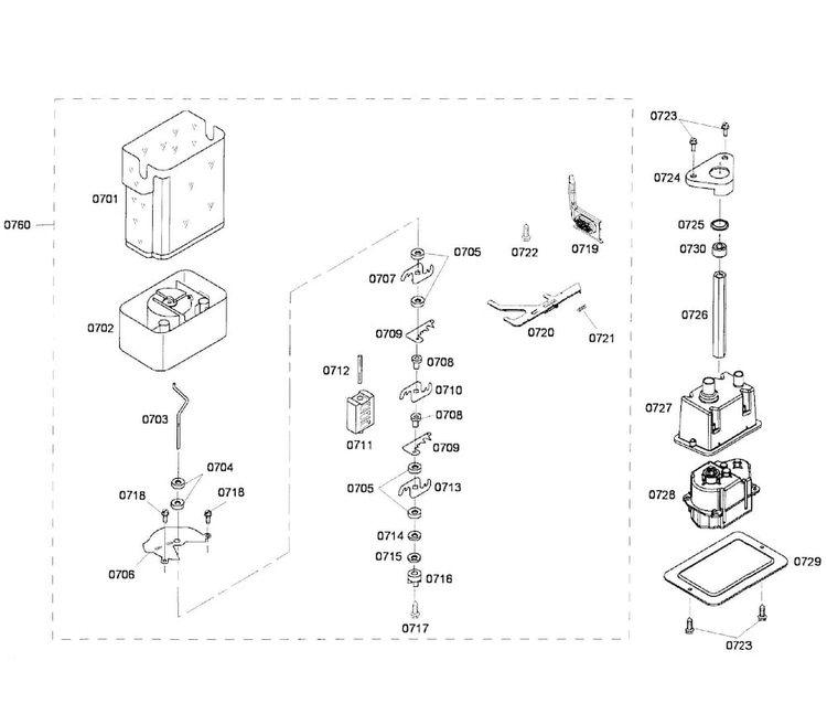 Ice Container Diagram and Parts List for KBUDT4255E 03 Thermador Refrigerator