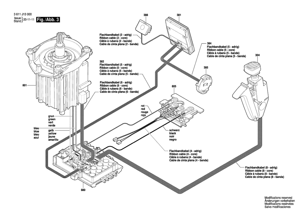 Page 3 Diagram and Parts List for GBH18V-45C 3611J13110 Bosch Hammer Drill