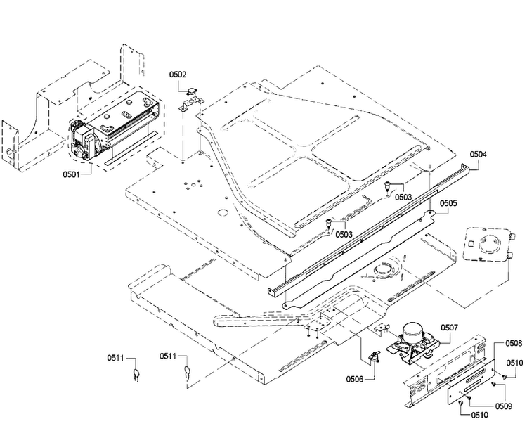 Latch Diagram and Parts List for HBLP651LUC 01 Bosch Wall Oven