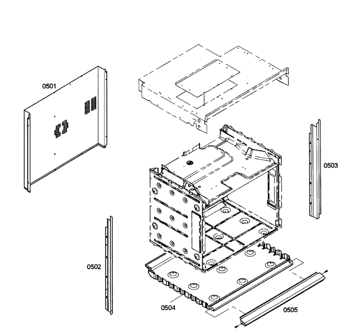 Cabinet Assy Diagram and Parts List for HBL3460UC 02 Bosch Wall Oven