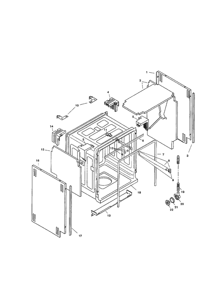 Tank Assembly Diagram and Parts List for SHU5315UC 12 Bosch Dishwasher