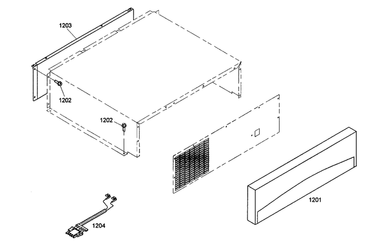 Top Grille Diagram and Parts List for KBUIT4865E01  Thermador Refrigerator