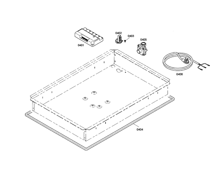 Spark Module/regulator Diagram and Parts List for SGS304FS 01 Thermador Cooktop