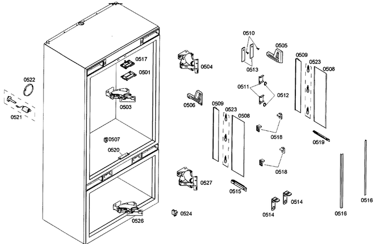 Cabinet 2 Assy Diagram and Parts List for T36IT71NNP 31 Thermador Refrigerator