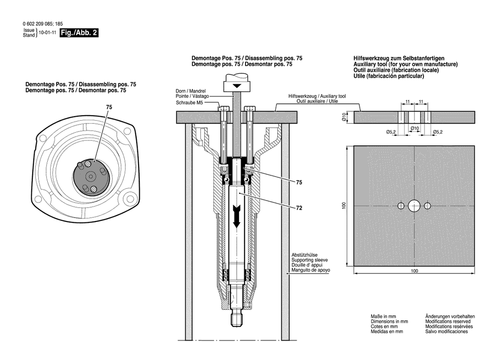 Diagram 2 Diagram and Parts List for 0602209085  Bosch Sander Grinder