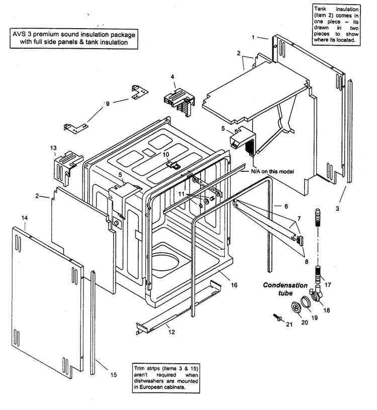 Tank Assy Diagram and Parts List for SHX46A05UC 14 Bosch Dishwasher