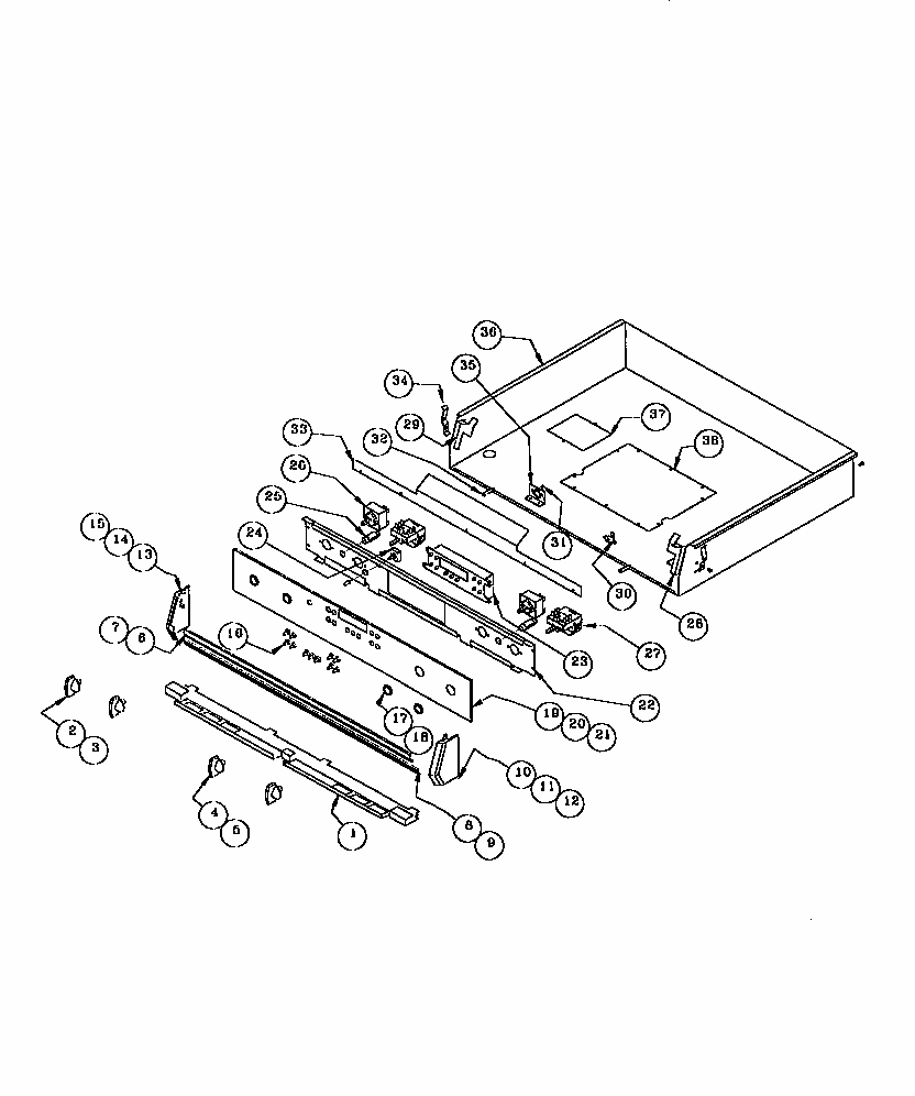 Burner Box Assembly Diagram and Parts List for REF30  Thermador Range