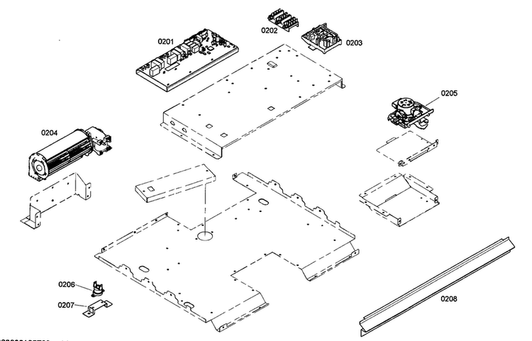 Control Assy Diagram and Parts List for HBN5420UC 01 Bosch Wall Oven