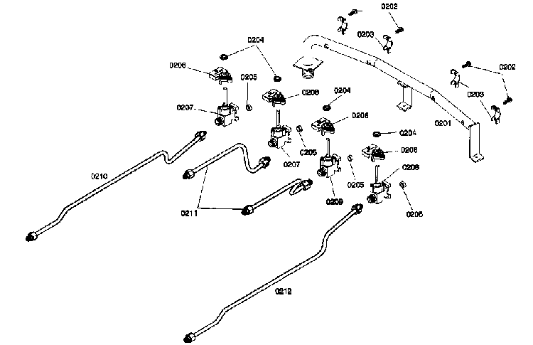 Valve Assy Diagram and Parts List for NGT745UC 01 Bosch Cooktop