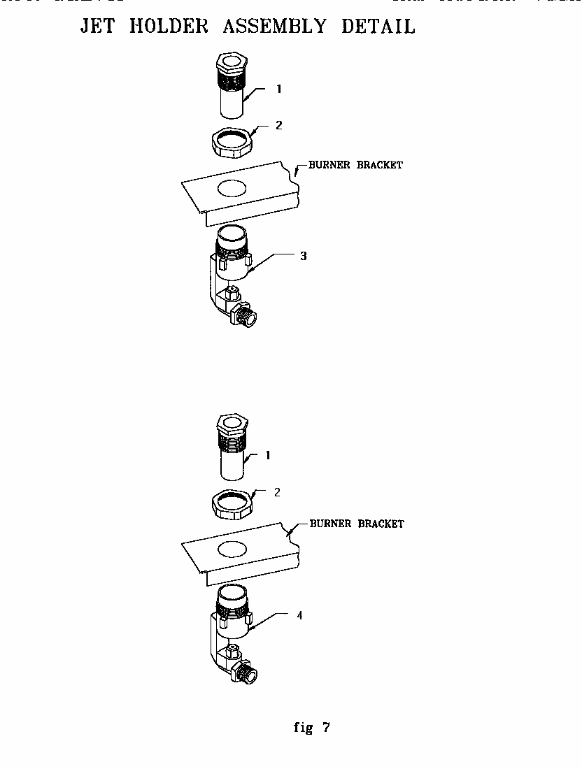Jet Holder Assembly Detail Diagram and Parts List for RED30VQW PRIOR-9708 Thermador Range