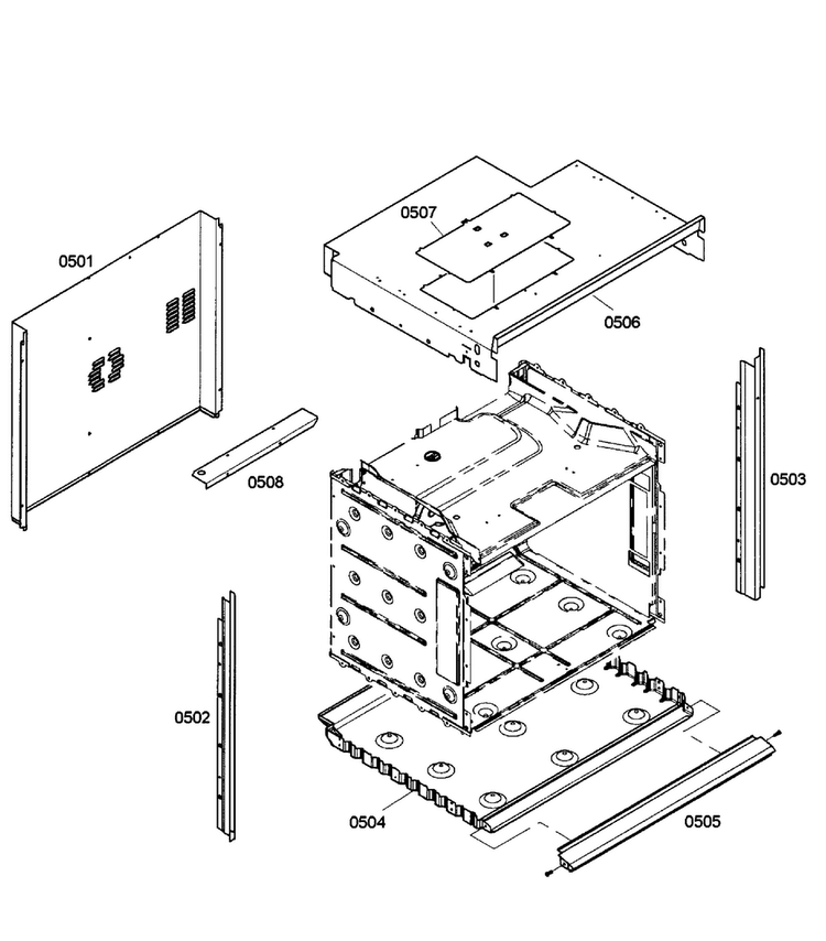 Cabinet Assy Diagram and Parts List for HBL3360UC 03 Bosch Wall Oven