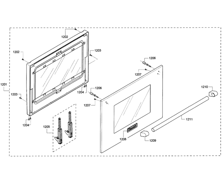 Large Door Diagram and Parts List for PRD486GDHC 10 Thermador Range