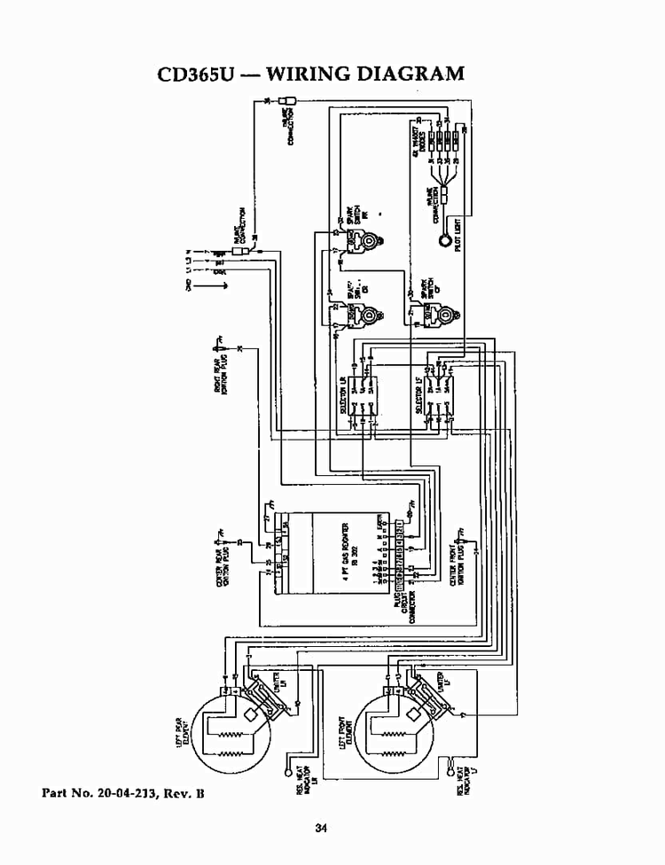 Wiring Diagram Diagram and Parts List for CD365U  Thermador Cooktop