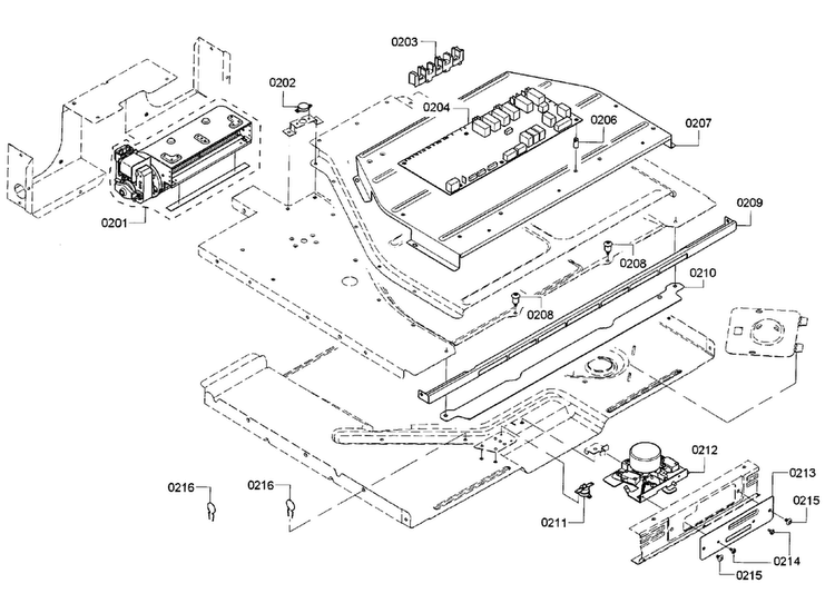 Pcb Assy Diagram and Parts List for HBLP451UC 01 Bosch Wall Oven