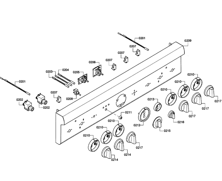Control Panel Diagram and Parts List for PRD366GHU 04 Thermador Range