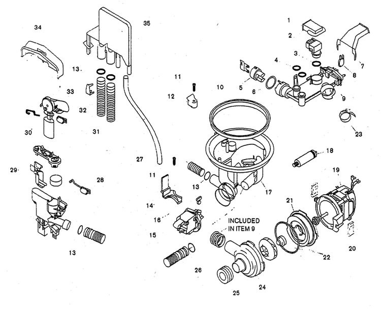 Component Assy Diagram and Parts List for SHU3306UC 12 Bosch Dishwasher
