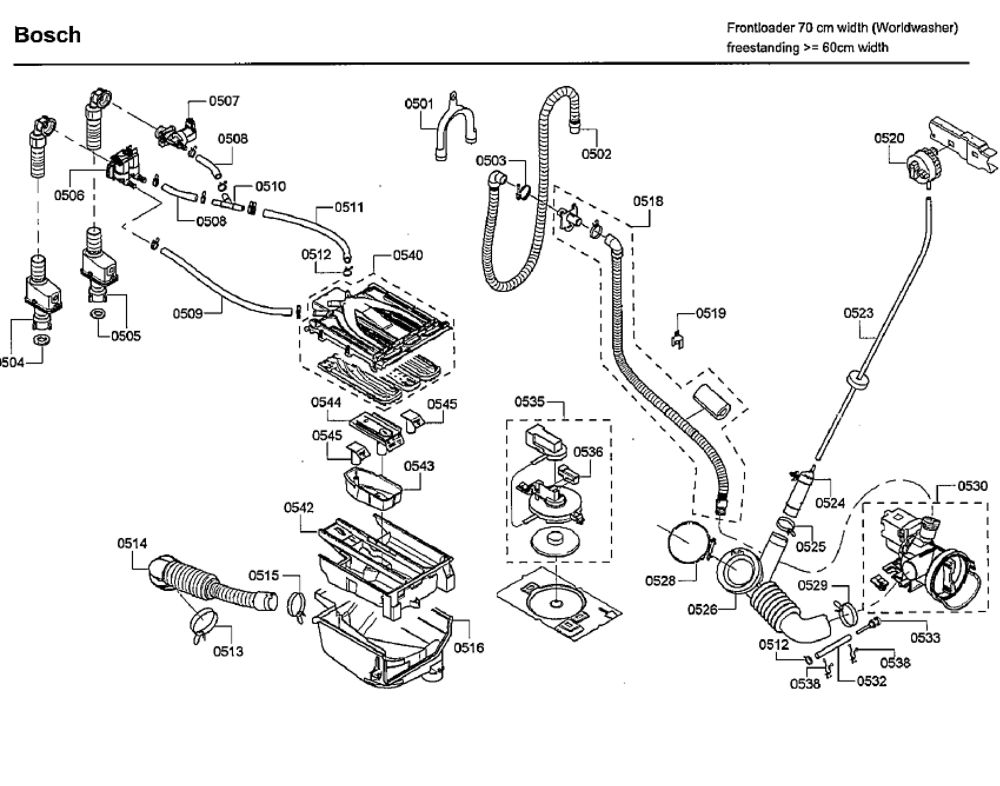 Pump Diagram and Parts List for WFVC544CUC 29 Bosch Washer