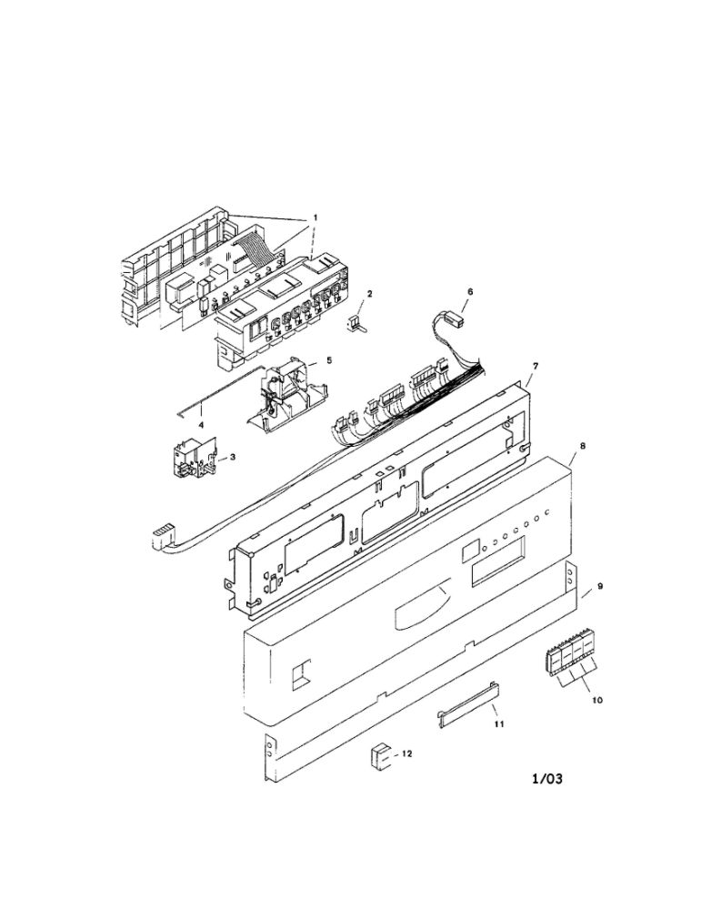 Fascia Panel Diagram and Parts List for SHI4306UC 06 Bosch Dishwasher