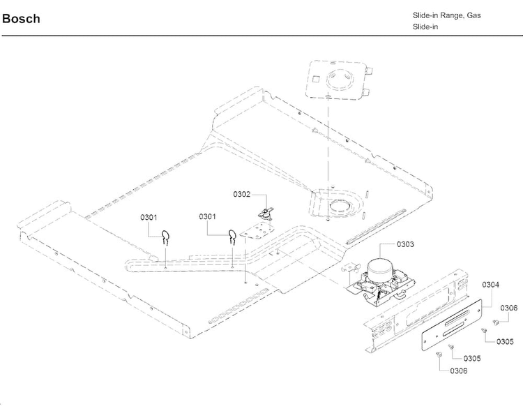 Igniter Diagram and Parts List for HDI8054U 06 Bosch Range