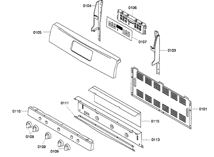 Controls Diagram and Parts List for HGS5053UC 01 Bosch Range