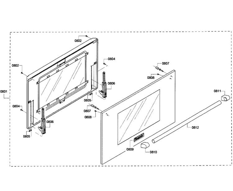 Door Assy Diagram and Parts List for PRD366GHC 03 Thermador Range