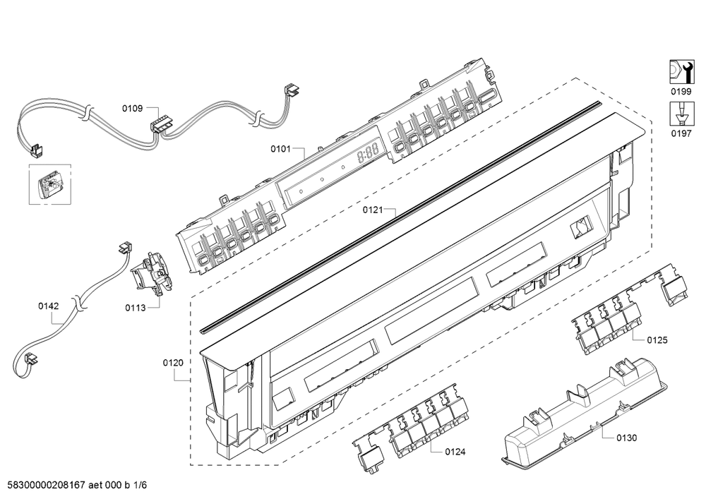 Diagram 1 Diagram and Parts List for SHEM63W52N 10 Bosch Dishwasher