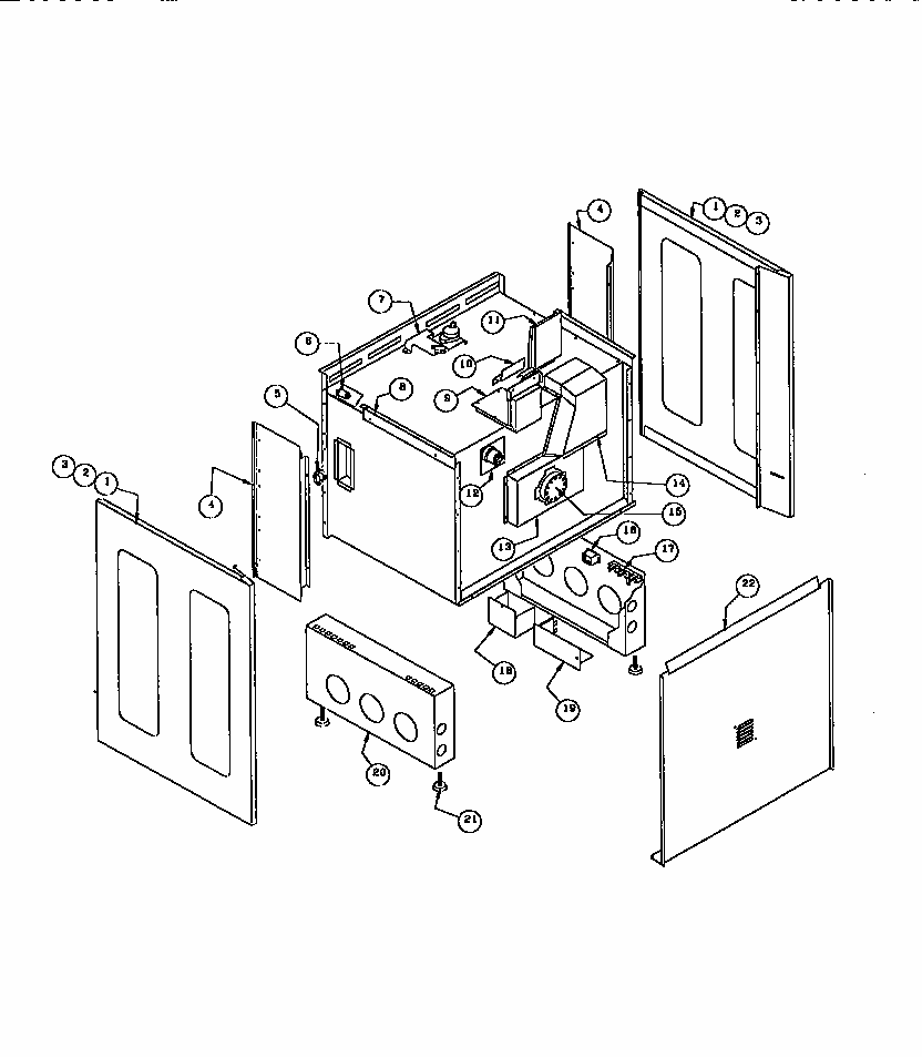Side Panels And Switch Diagram and Parts List for REF30  Thermador Range