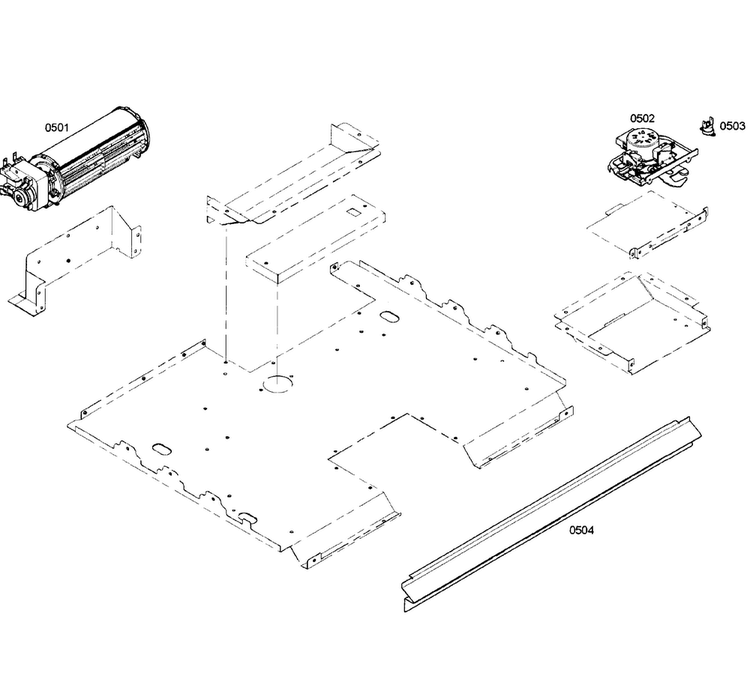 Ventilation Diagram and Parts List for HBN3550UC 01 Bosch Wall Oven