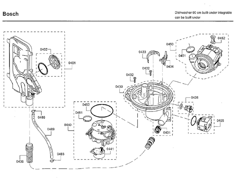 Pump Diagram and Parts List for SHP65TL5UC 09 Bosch Dishwasher