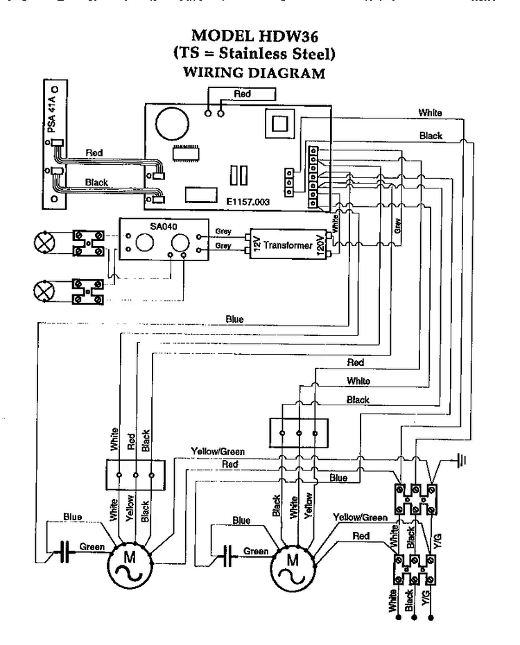 Section 5 Diagram and Parts List for HDW36  Thermador Range Hood