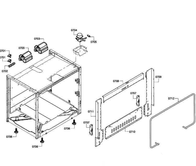 Cabinet Assy Diagram and Parts List for PRD366GHU 04 Thermador Range