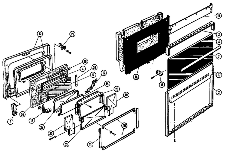 Replacement Parts Diagram and Parts List for MSC-1BG B Thermador Range
