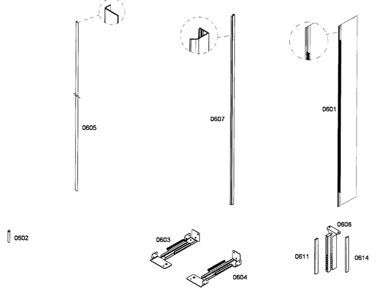 Strip Assy Diagram and Parts List for T24BR70FSE  Thermador Refrigerator