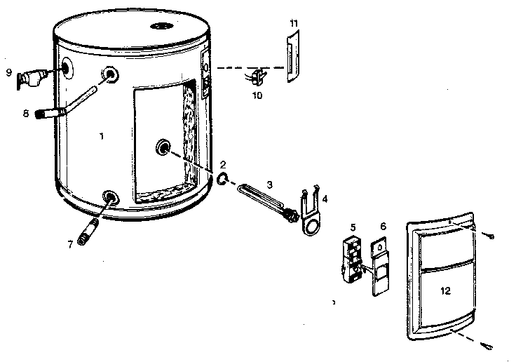 Replacement Parts Diagram and Parts List for 153317571  Kenmore Water Heater